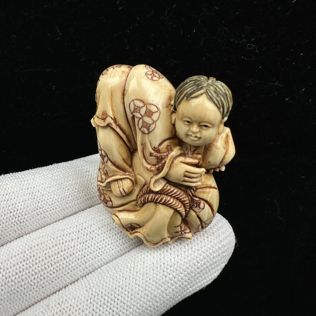 X8001天然猛犸牙回流老牙摆件37X44X22mm支持鉴定 假一罚四