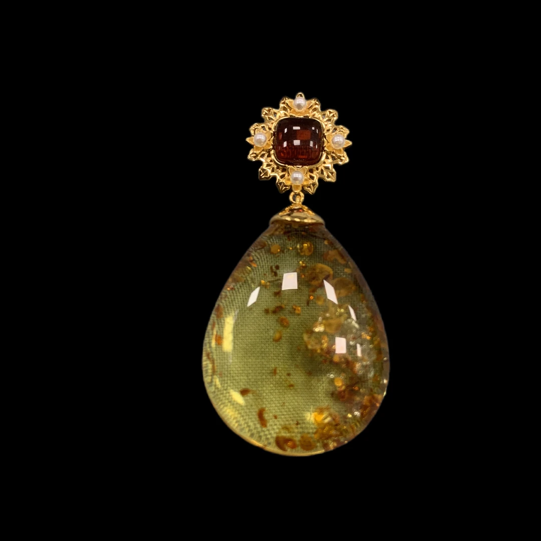 V712花珀吊坠孤品！