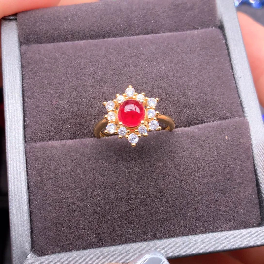 尖晶石戒指银S925镶嵌绝地武士