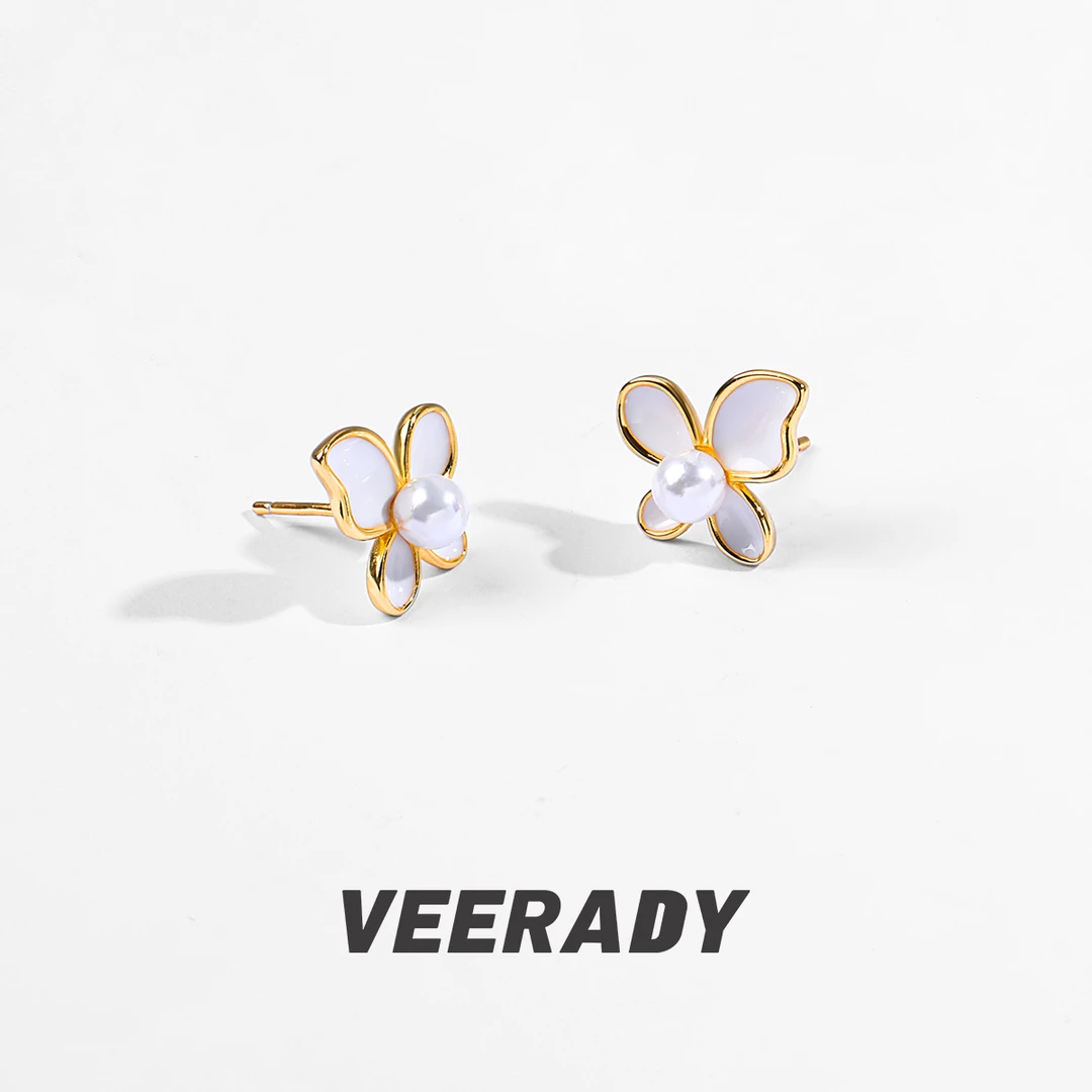 925银耳饰 耳钉气质贝珠韩式风百搭耳饰少女风饰品法式简约女森系