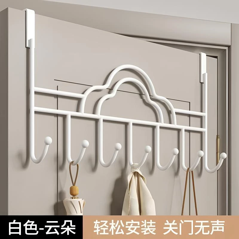 门后挂钩免打孔门上挂衣架置物衣钩卧室厨房门上收纳架挂架衣帽钩