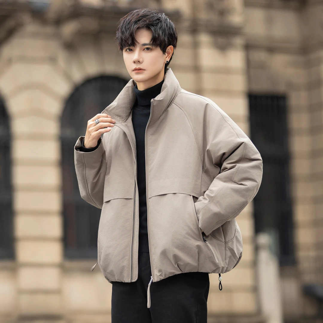 羽绒服男冬季潮酷潮流百搭立领面包服加厚保暖上衣时尚棉袄外套