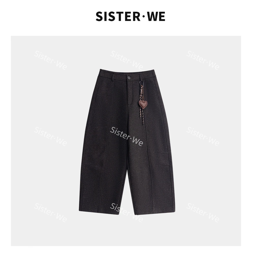 【no退no换】薇姐【三色绒裁】Sister·We新款百搭九分裤配小挂件5601