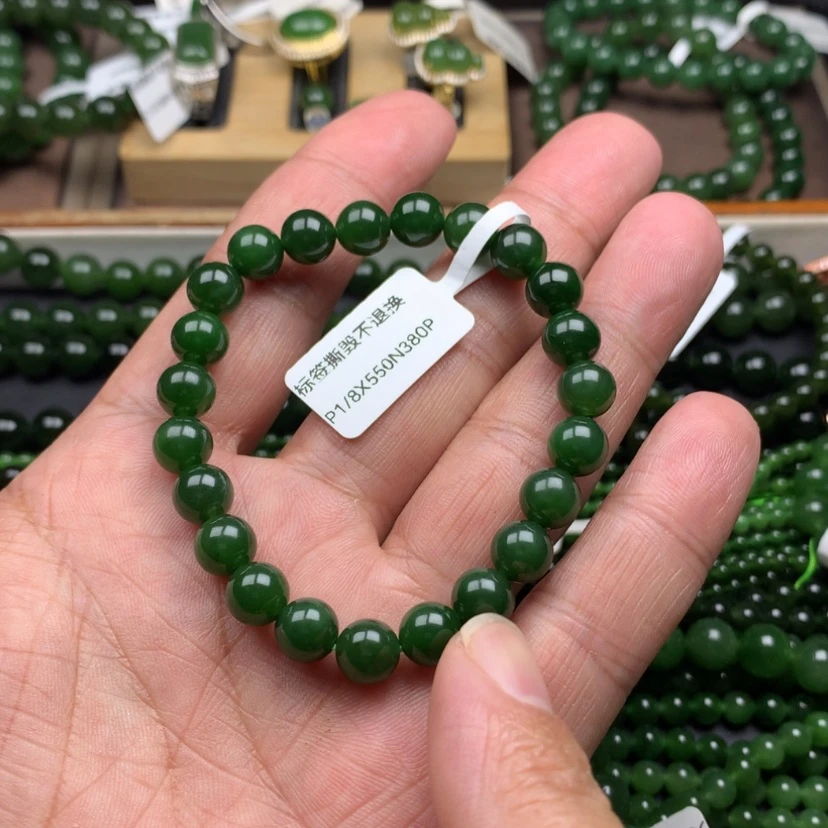 【闪购商品】未镶嵌手链和田玉（碧玉）胭**居8
