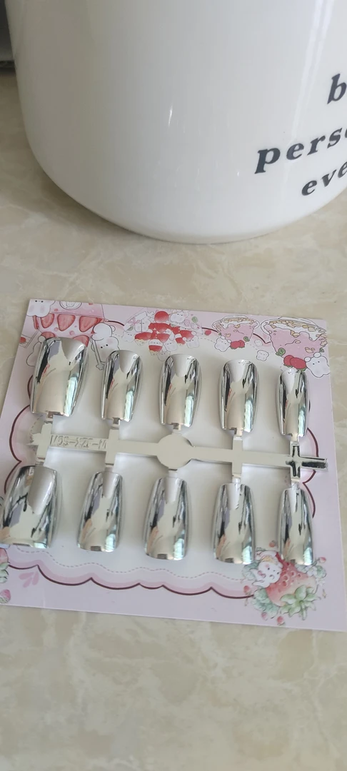 欧美风穿戴甲甜辣妹夏季渐变气质可拆卸假指甲中长款粉色可爱时尚