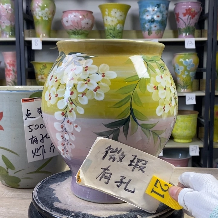 景德镇手工手绘陶瓷花盆