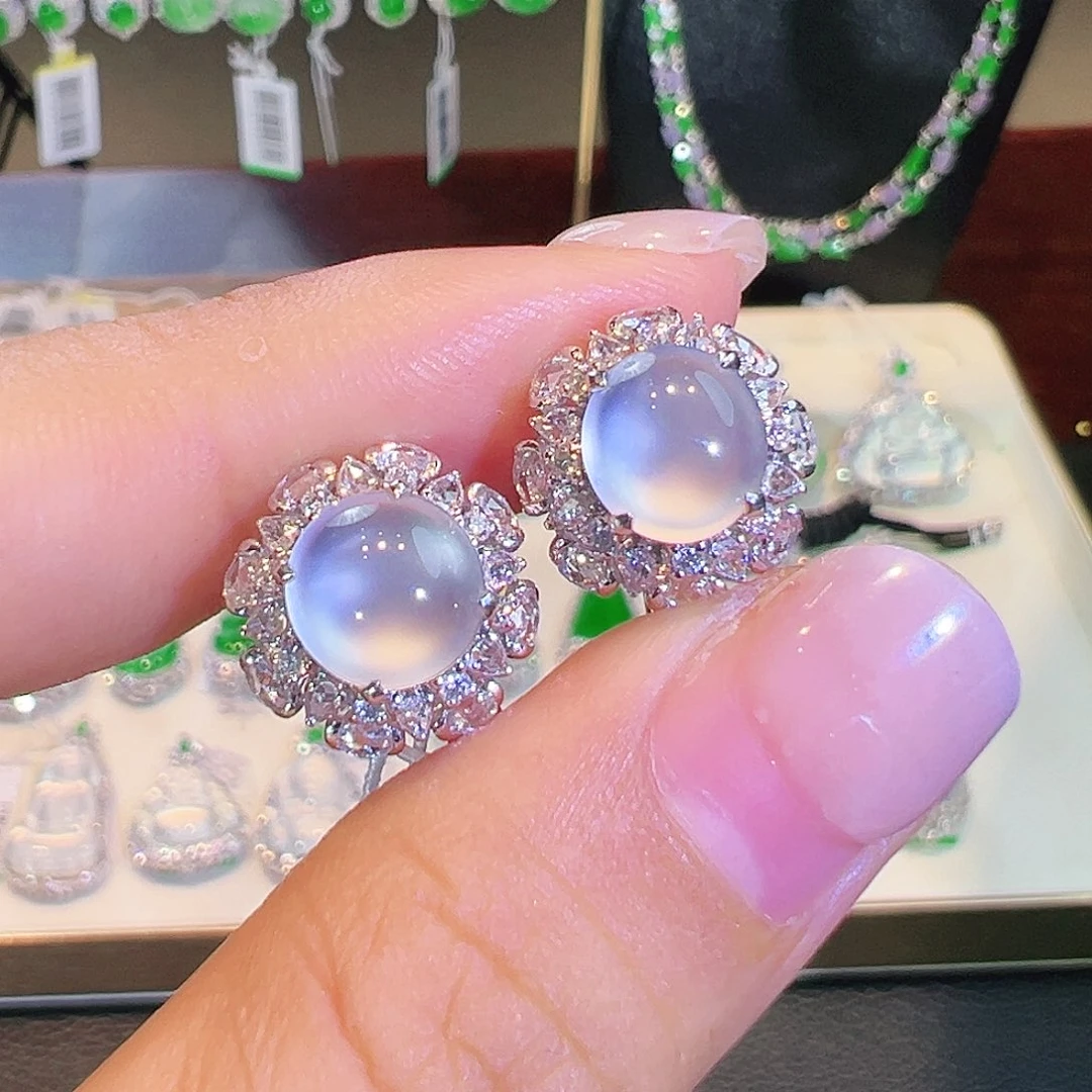 翡翠18K金镶嵌耳饰