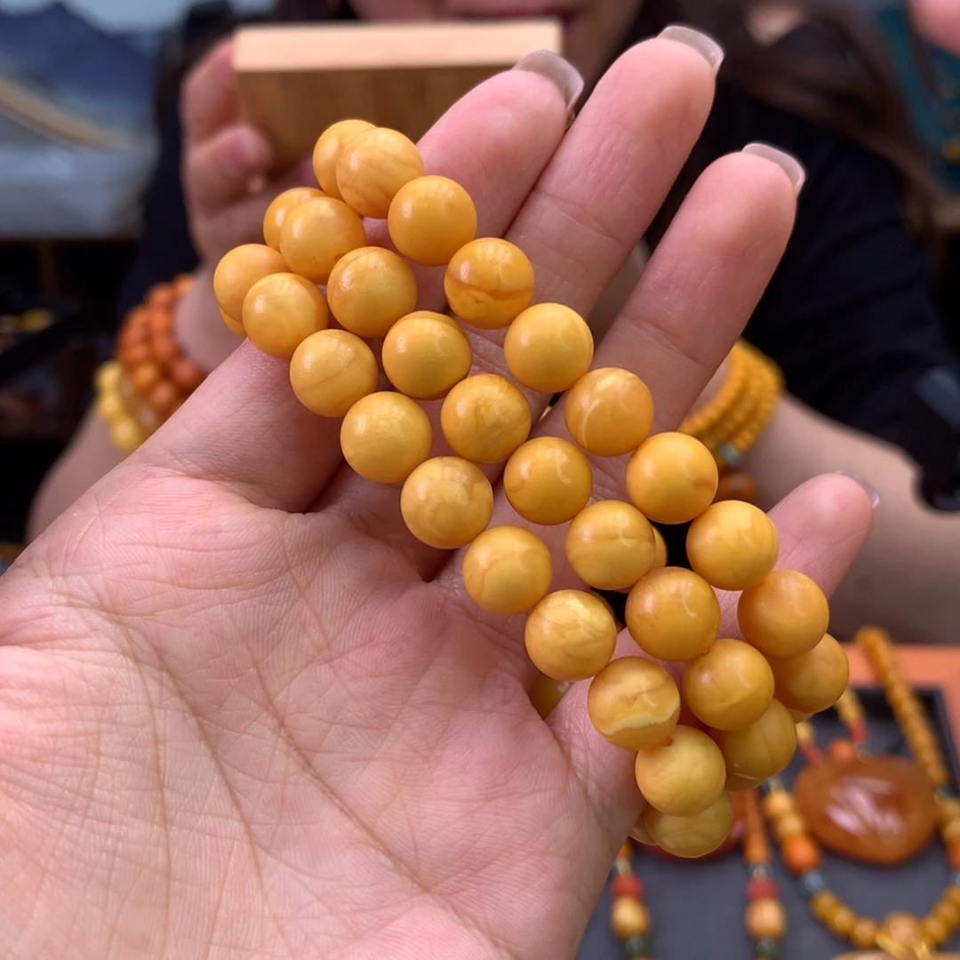 未镶嵌蜜蜡手串多样性发一