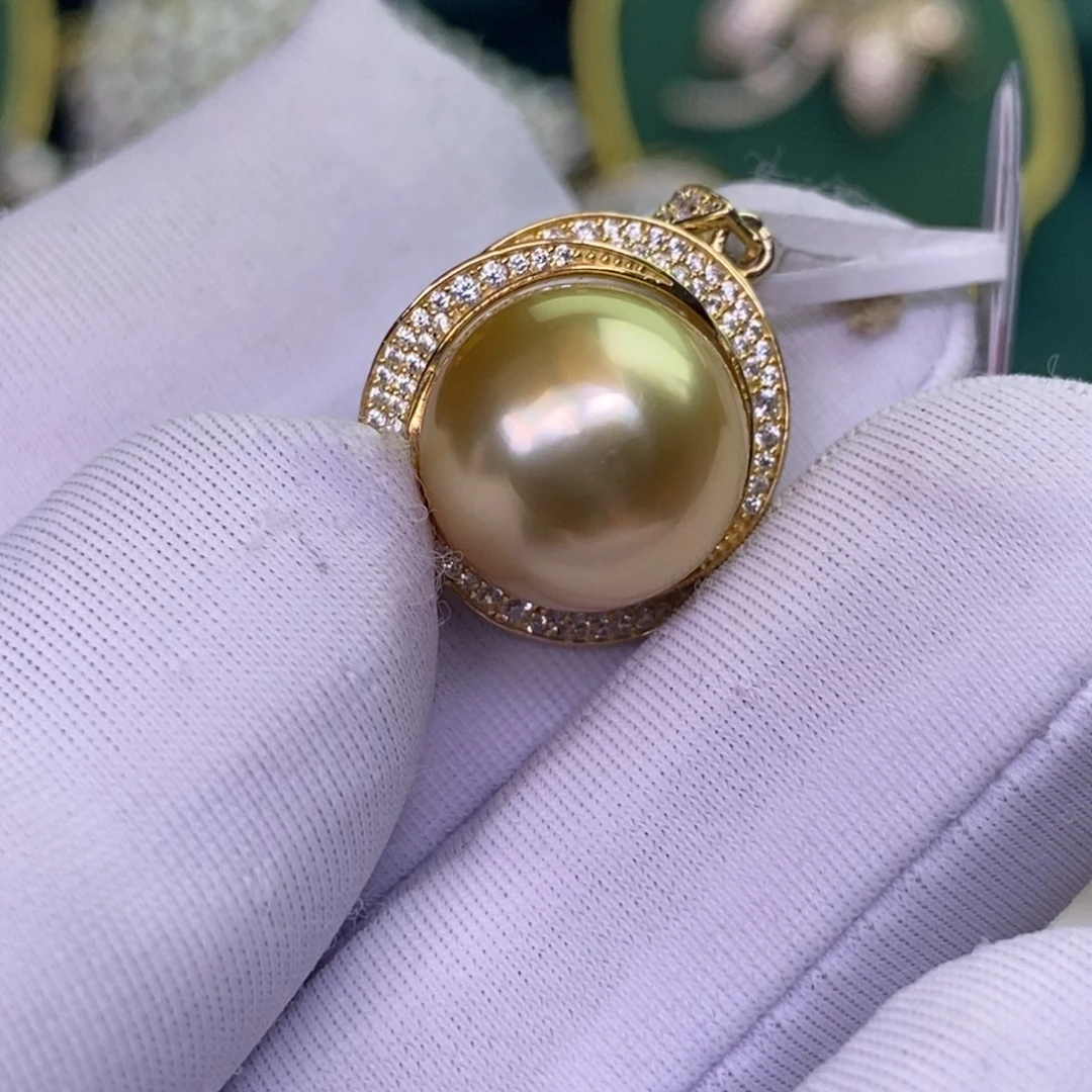 海水珍珠银S925镶嵌颈饰