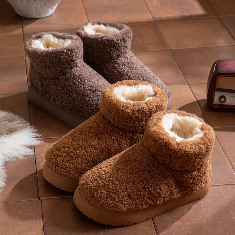 棉鞋女情侣家居家2025外穿时尚百搭毛毛加绒保暖外穿棉鞋女冬天