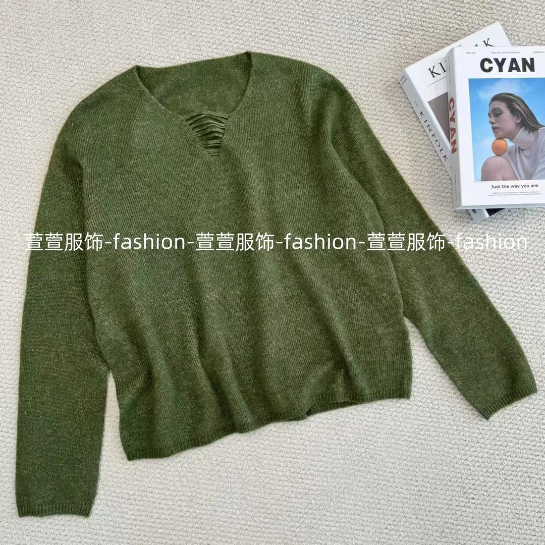 【萱萱服饰】ZZ1289秋季新款高级设计师款时尚休闲洋气针织纯色长袖
