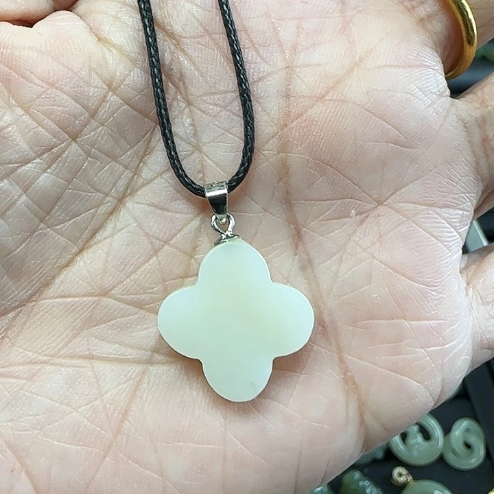 和田玉吊坠(不含链)银S925镶嵌