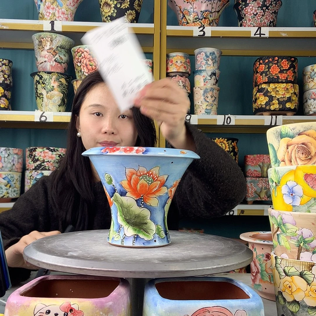 陶景德镇手工花盆806