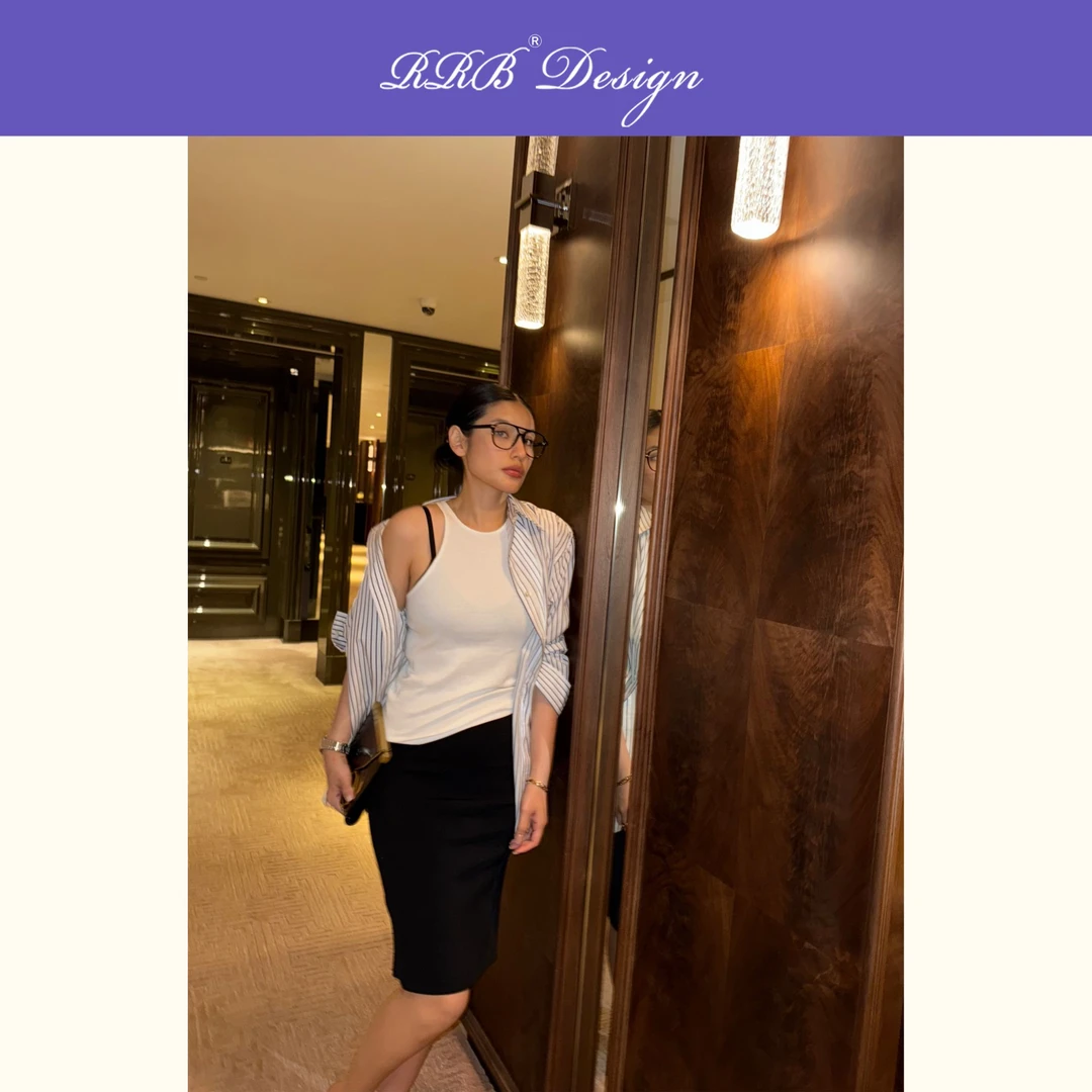 RRB Design「摩登日常」极简高腰显瘦百搭包臀半身裙