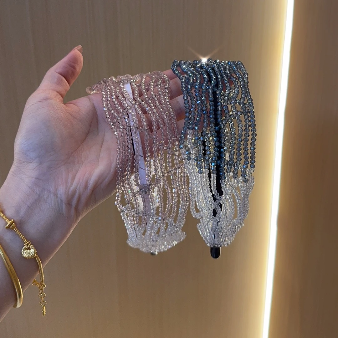 首仕 原创设计【6819】晶晶石时髦森系宽边甜美可爱发饰