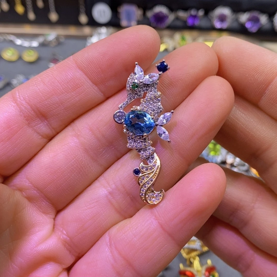 托帕石吊坠(不含链)银S925镶嵌