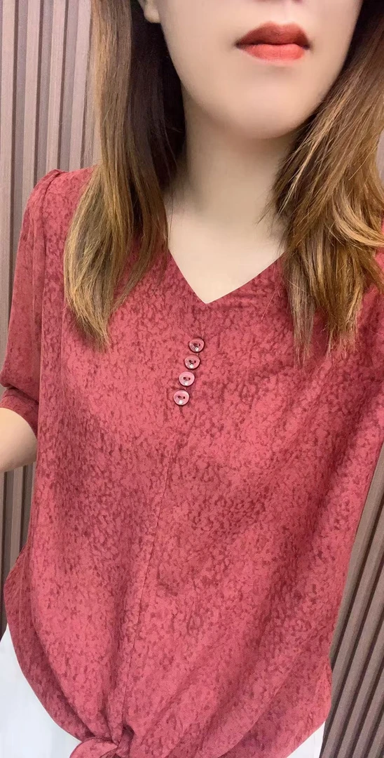 668夏季新款提花设计时尚百搭显瘦小衫