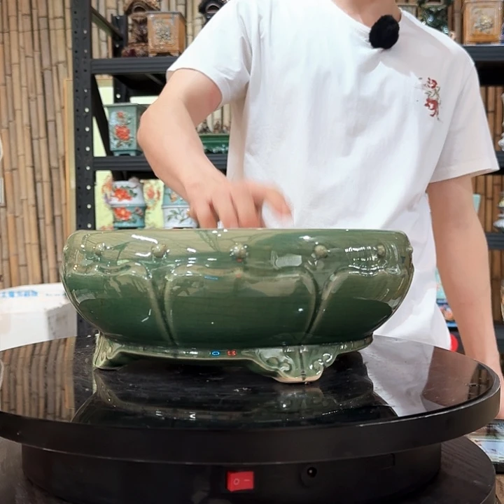 537玉绿瑕疵 口不圆 介意勿拍