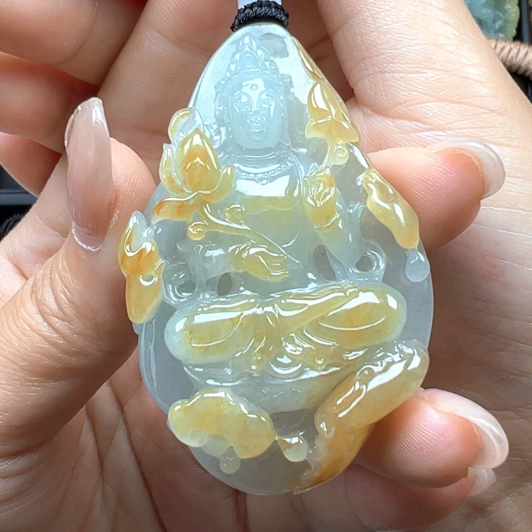 翡翠未镶嵌颈饰观音