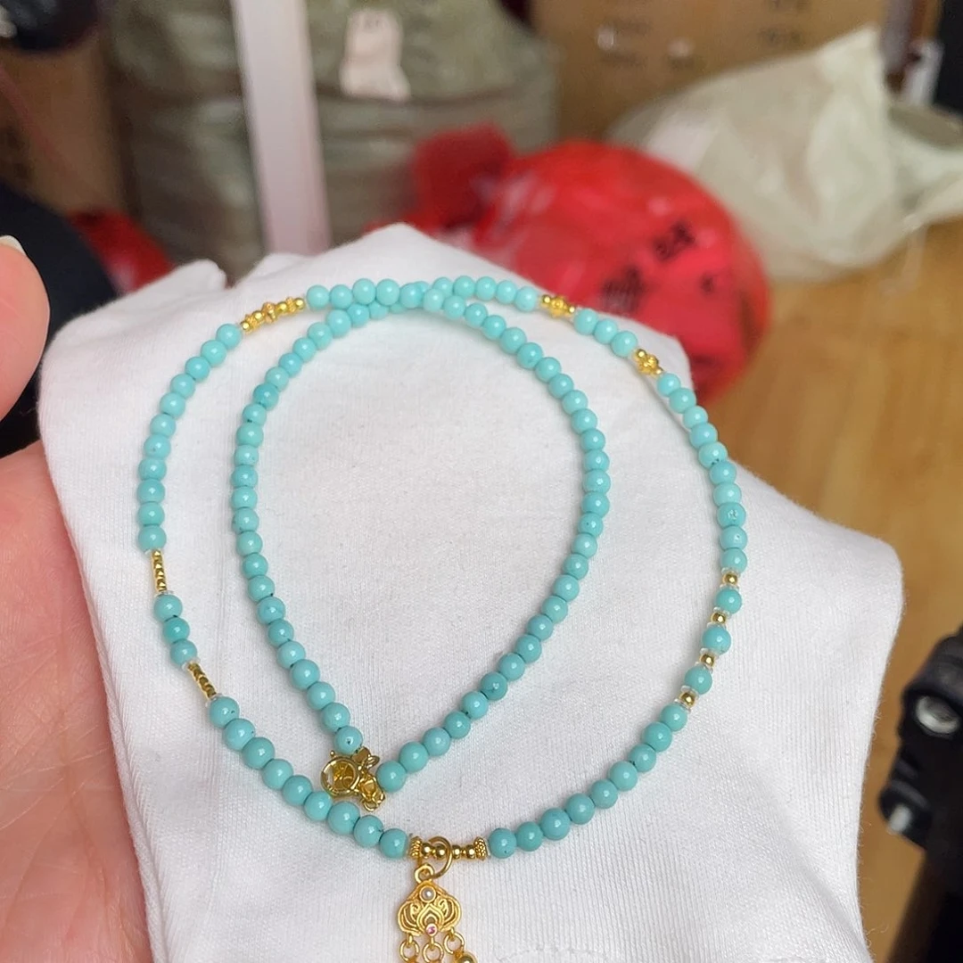 银S925镶嵌绿松石颈饰