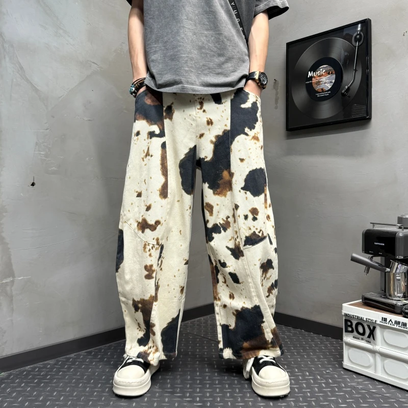 美式休闲风长裤男款水洗宽松型休闲裤秋冬常规款百搭扎染爆款长裤