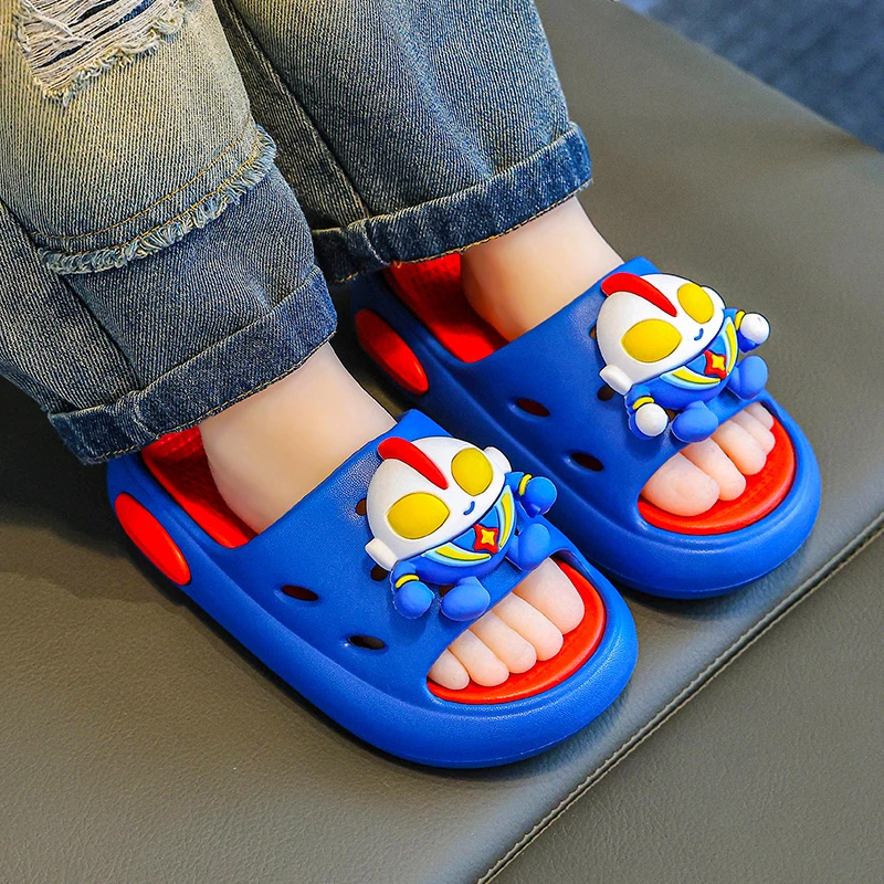 儿童奥特曼夏季儿童拖鞋男防滑男女童居家宝宝卡通软底室内外拖鞋