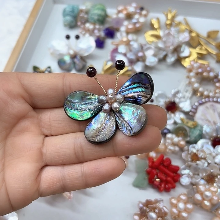 淡水珍珠发饰银S925镶嵌