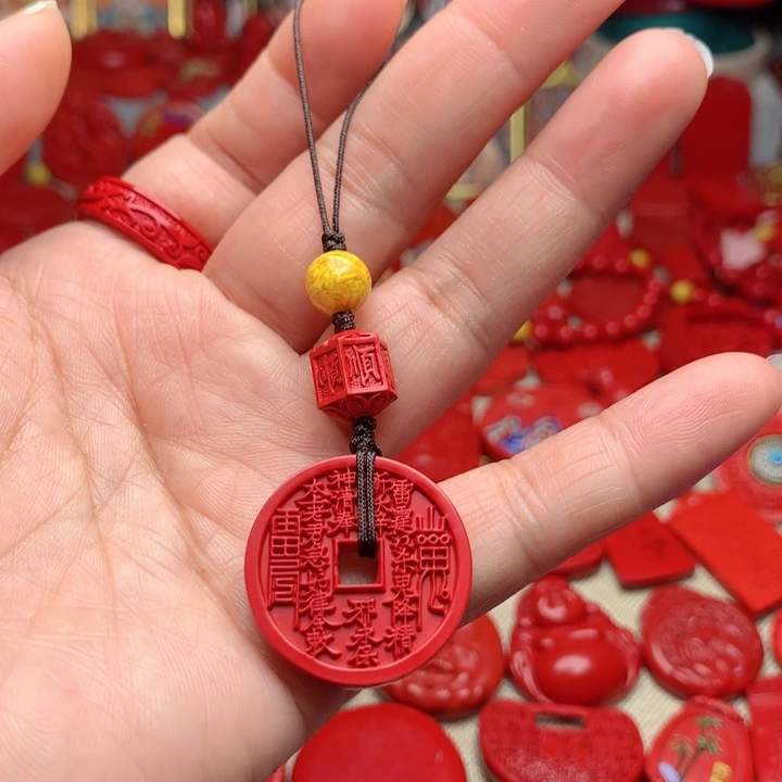 天然辰砂工艺品朱砂手机坠