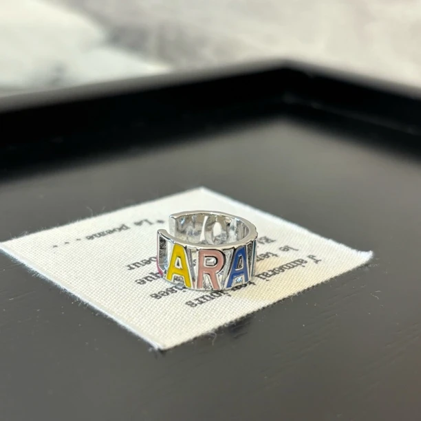 铜合金珐琅耳饰 彩色字母耳夹EJ1020（单只）