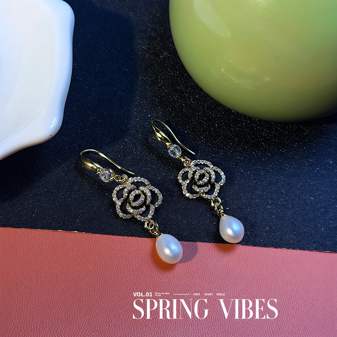 天然淡水珍珠耳饰- DSN设计师款复古耳钉（1129）