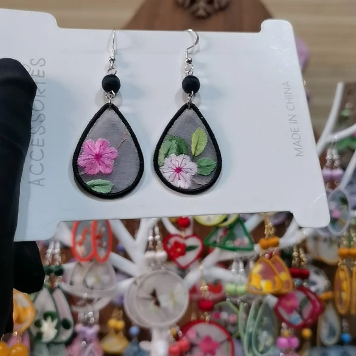 织绣苏绣耳环耳钉耳饰