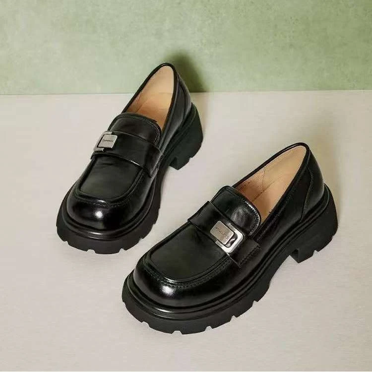 TMY048厚底英伦乐福鞋复古单鞋女休闲小皮鞋2025春季新款