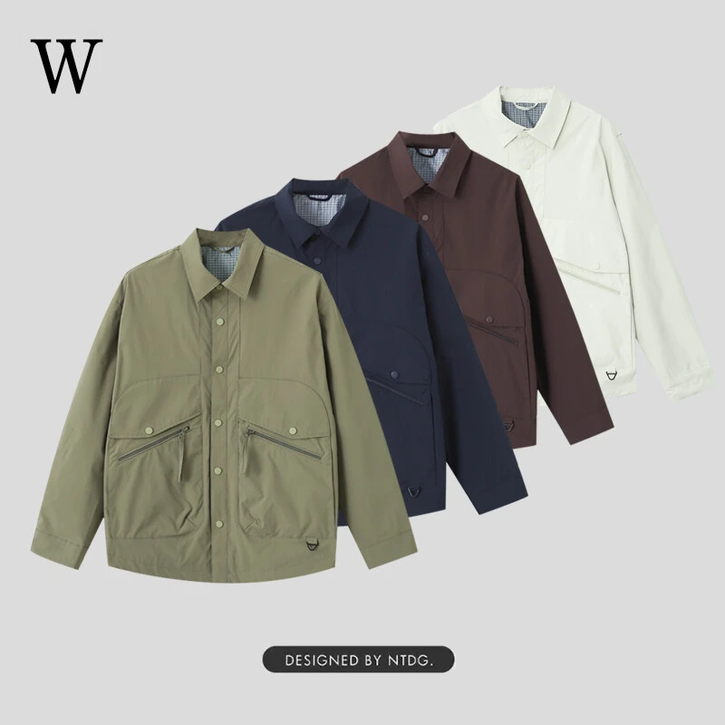 [原创]春季新款夹克男士2025休闲翻领宽松上衣服百搭美式男装外套