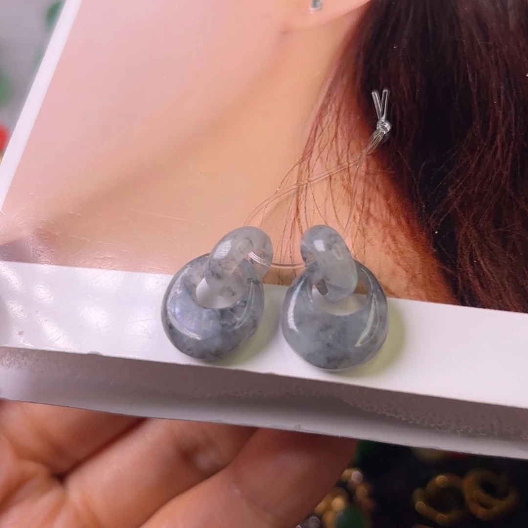 定制翡翠未镶嵌青***^双环