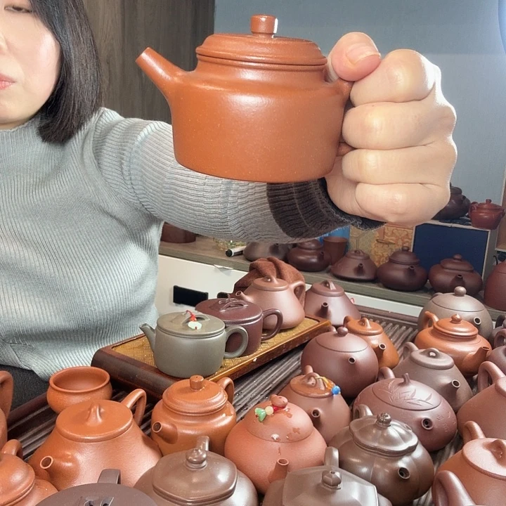 强***）茶壶紫砂宜兴紫砂壶降坡徳中