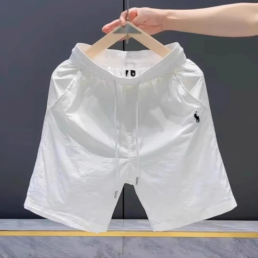 2025夏季新款男士休闲短裤轻奢简约宽松直筒沙滩裤美式百搭五分裤