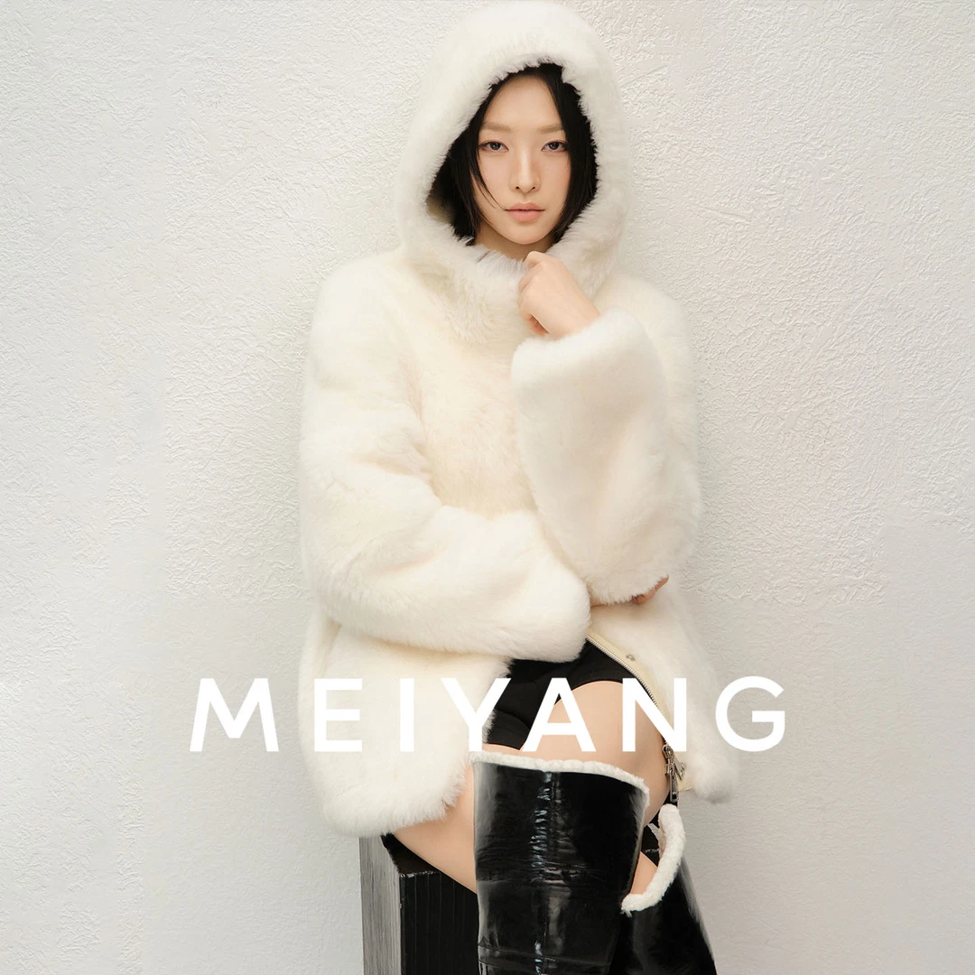 【新品】美洋MEIYANG 白雪拉贡外套 羊毛皮|【商场同款】拉贡皮草