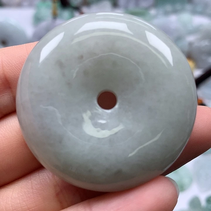 翡翠未镶嵌颈饰平安扣卡厚装12+