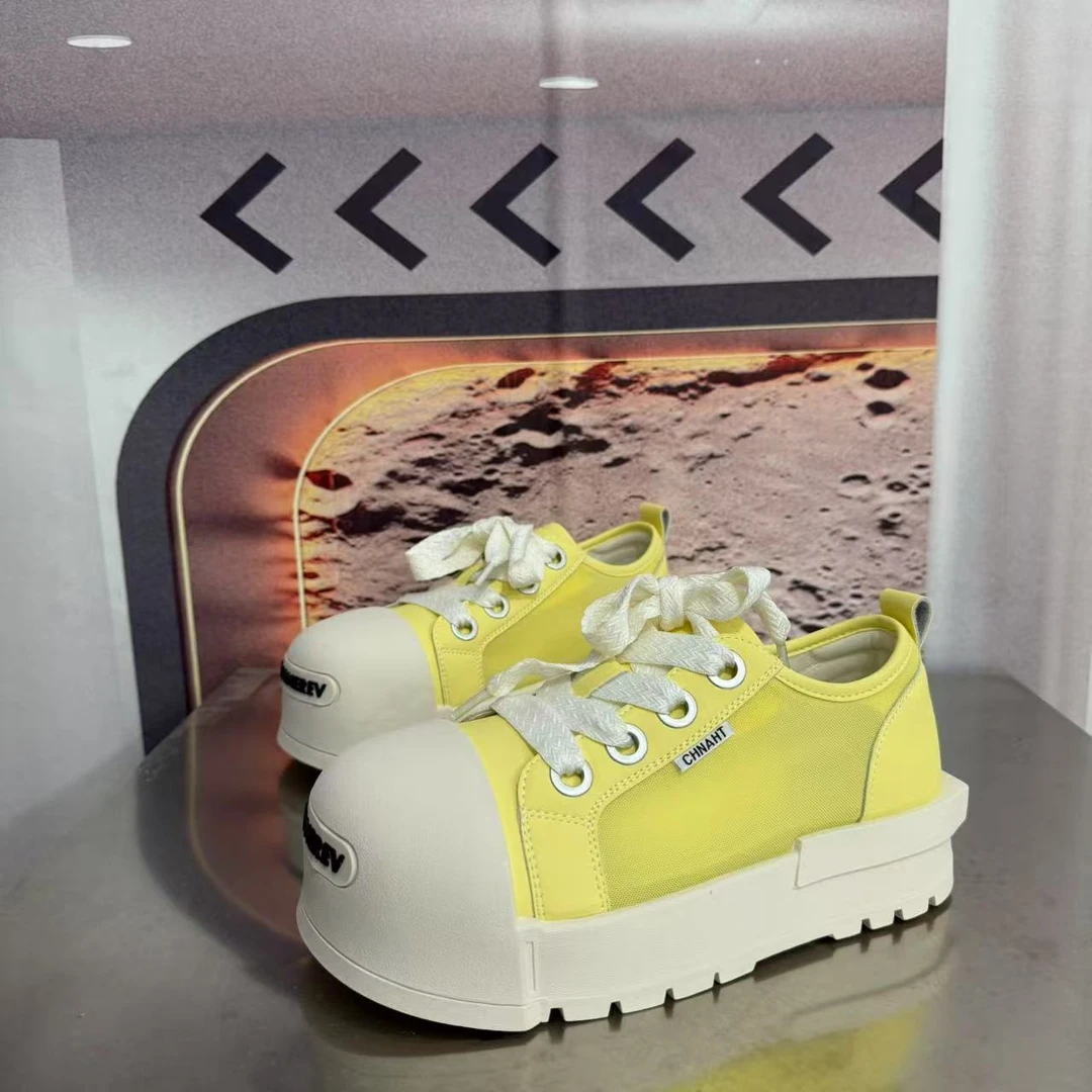 229-36春夏新款2025圆头系带韩版简约休闲板鞋潮流百搭ins