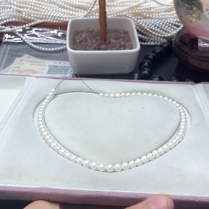 晨***露银S925镶嵌淡水珍珠珍珠项链12