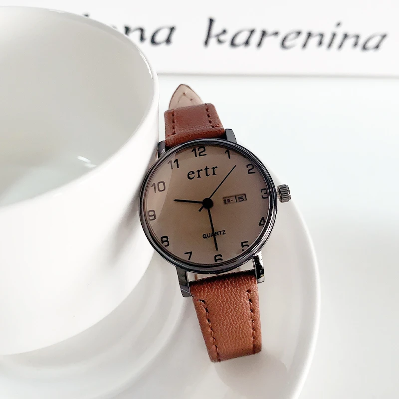 考试专用手表女款初中学生初高中女生指针静音机械复古简约石英表