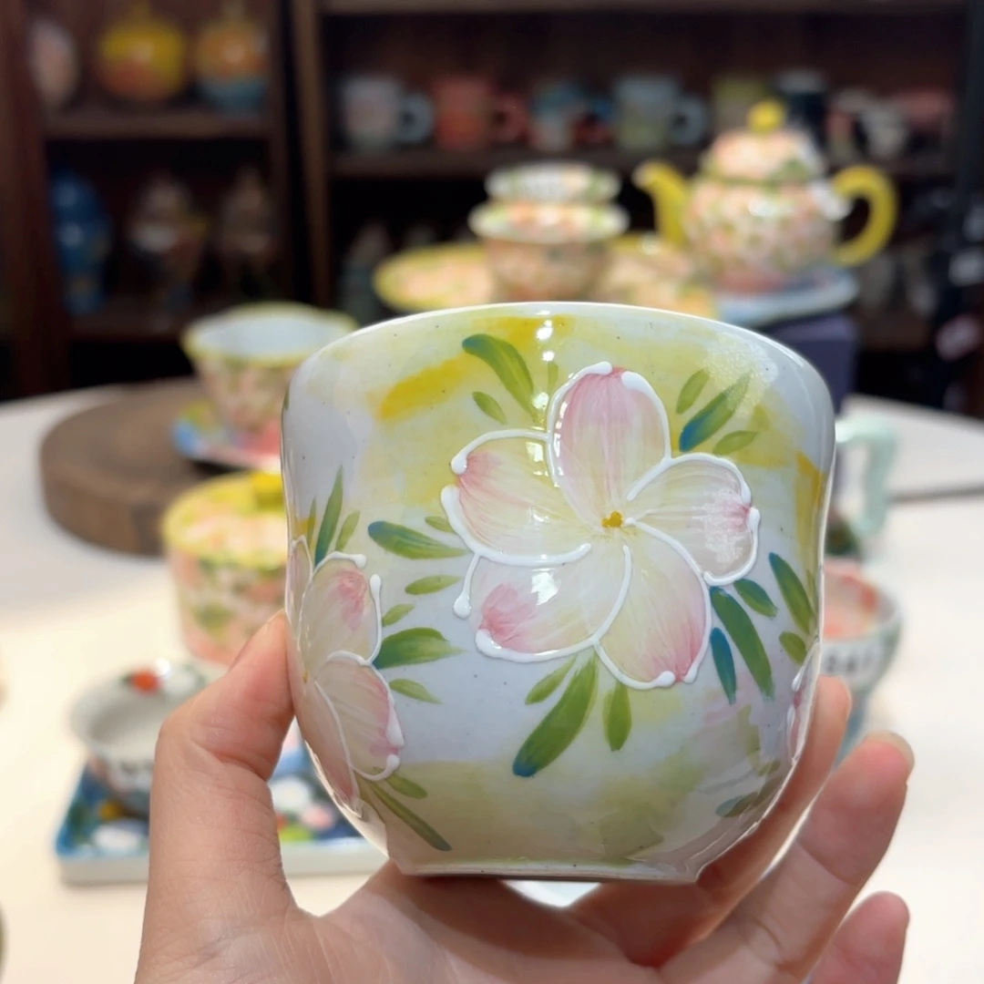 景德镇手绘高温釉下彩陶瓷茶具