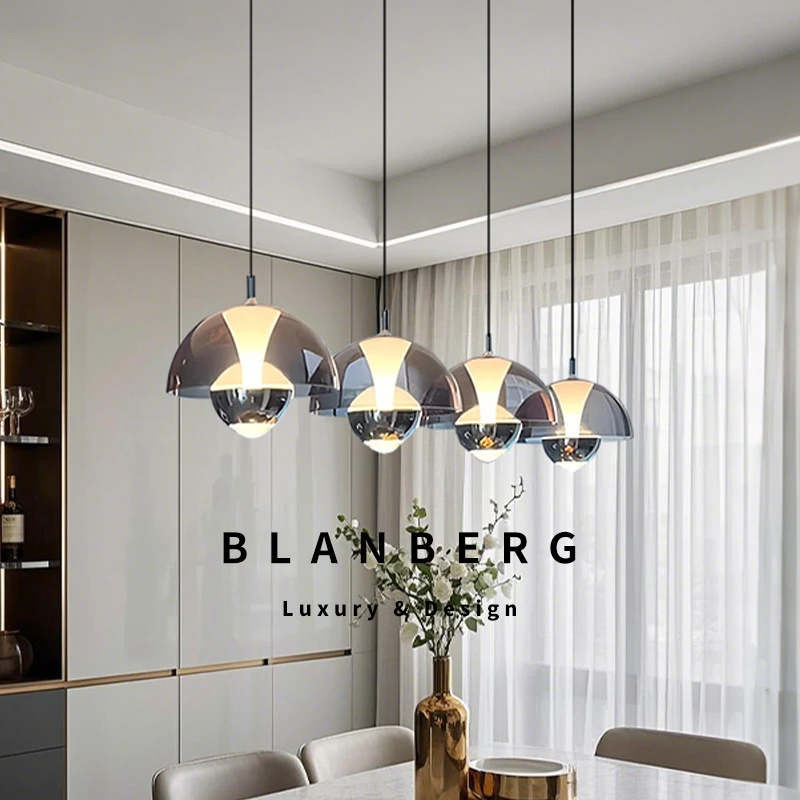 丹麦花苞吊灯意式极简创意个性饭厅灯现代简约设计师可升降餐厅灯