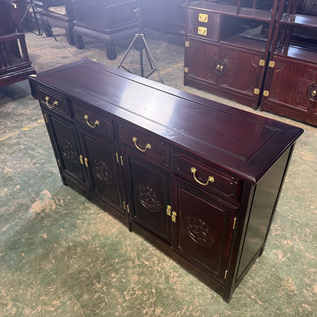 木换金  红木 黑酸枝 四门四抽餐边柜 158 40 80