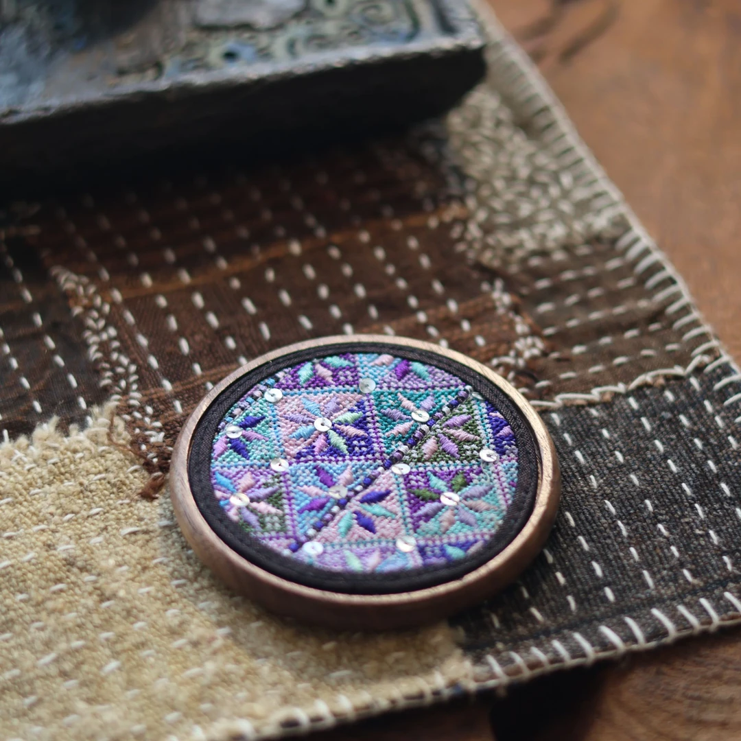 【夷嘉茗友】老绣杯垫，茶道