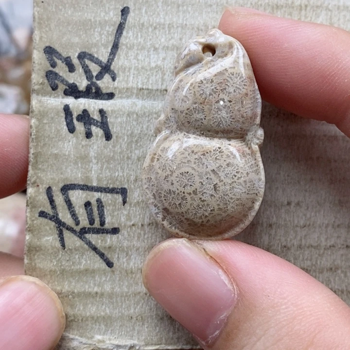 硅化珊瑚（珊瑚玉）未镶嵌颈饰◇****落小
