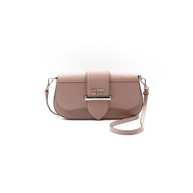95新 Prada/普拉达  奶茶色单肩包/H_ZY0000420757