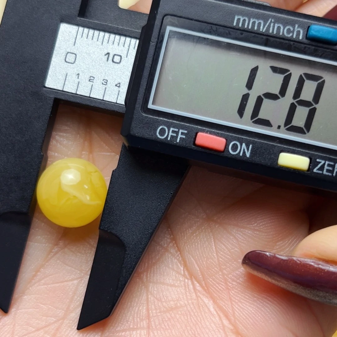 琥珀裸石未镶嵌12mm单珠