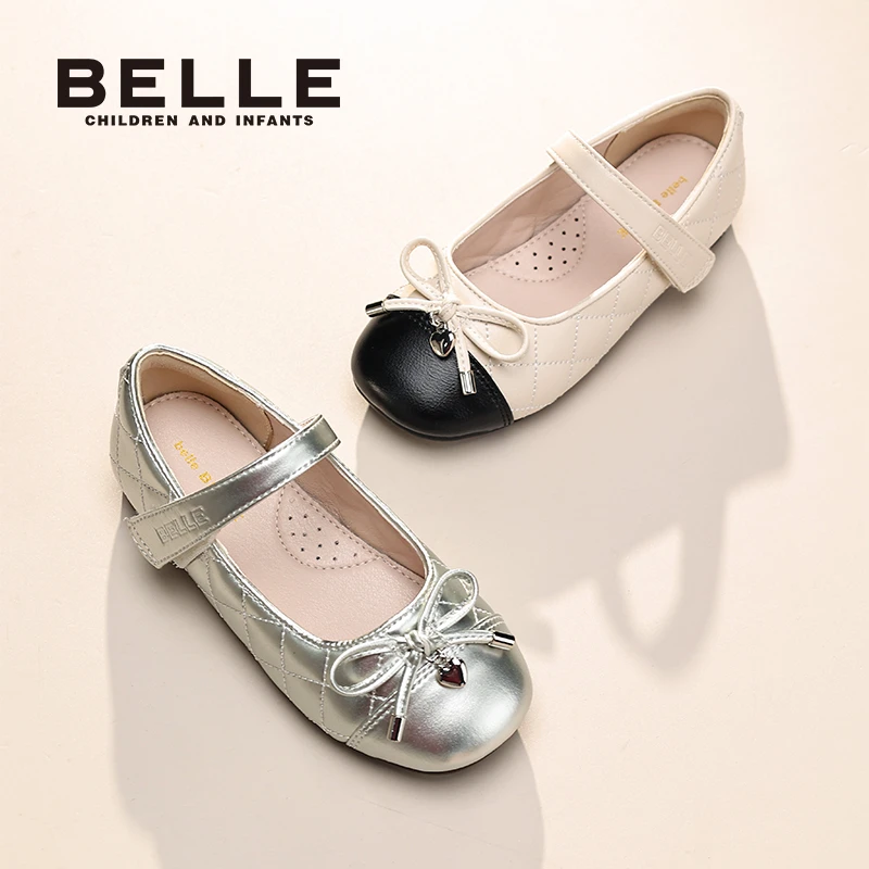 百丽儿童25春季新款小女孩女童小皮鞋时尚百搭浅口鞋RK0205