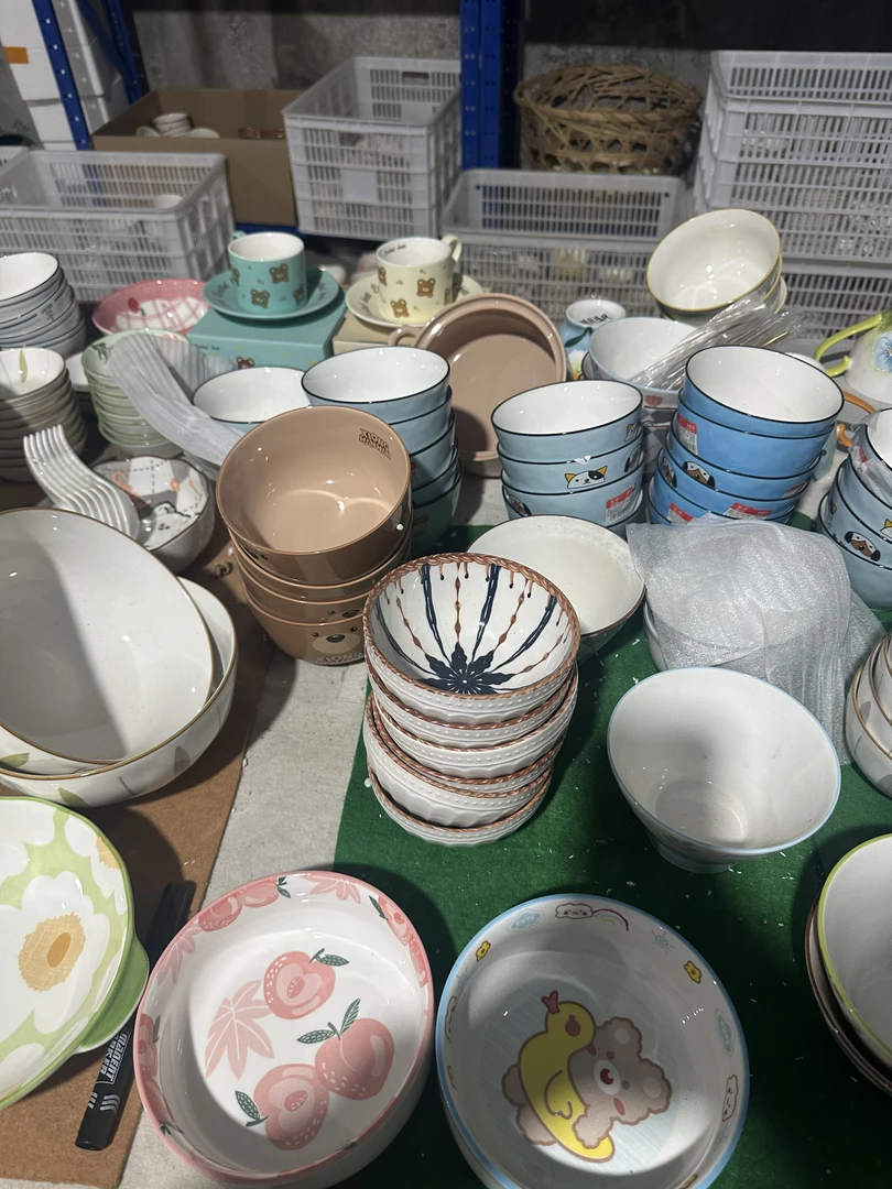 2.24临时釉下彩复古陶瓷组合链接20-40碗盘餐具家用碗碟盘子创意